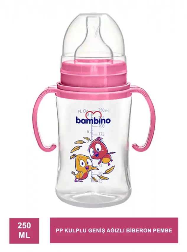 Bambino PP Kulplu Geniş Ağızlı Biberon 250 ml BE-818 - 6