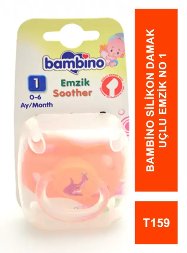 Bambino Silikon Damak Uçlu Emzik No 1 T159 - 2