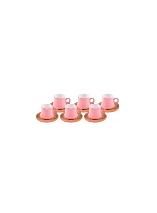 Bambum Harem - 6 Kişilik Kahve Fincan Takımı Pembe - 1