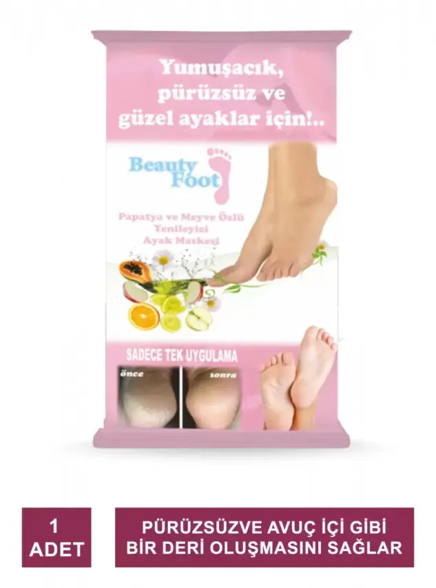 Beauty Foot Papatya ve Meyve Özlü Yenileyici Ayak Maskesi - 1