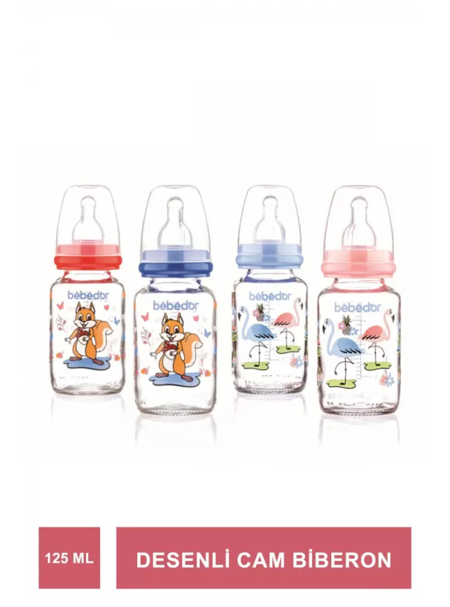 Bebedor Desenli Cam Biberon 125 ml -30302- - Bebedor