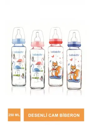 Bebedor Desenli Cam Biberon 250ml -31302- - Bebedor