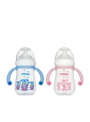 Bebedor Geniş Ağızlı Kulplu PP Biberon 3+ Ay 240 ml -99322- - Bebedor