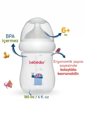 Bebedor Geniş Ağızlı PP Biberon 0+Ay 180ml -97322- - 2