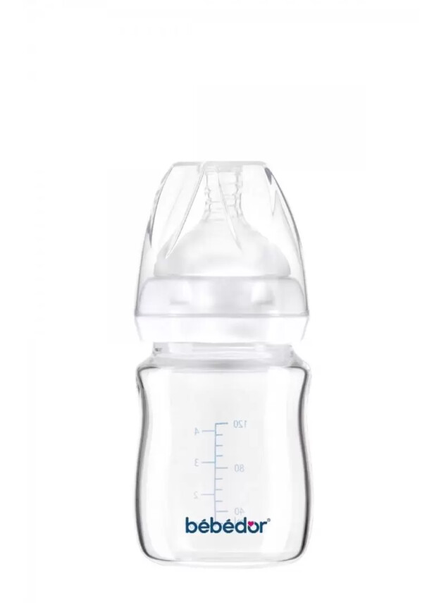 Bebedor Isıya Dayanıklı Cam Biberon 3+Ay 120ml -50301- - Bebedor