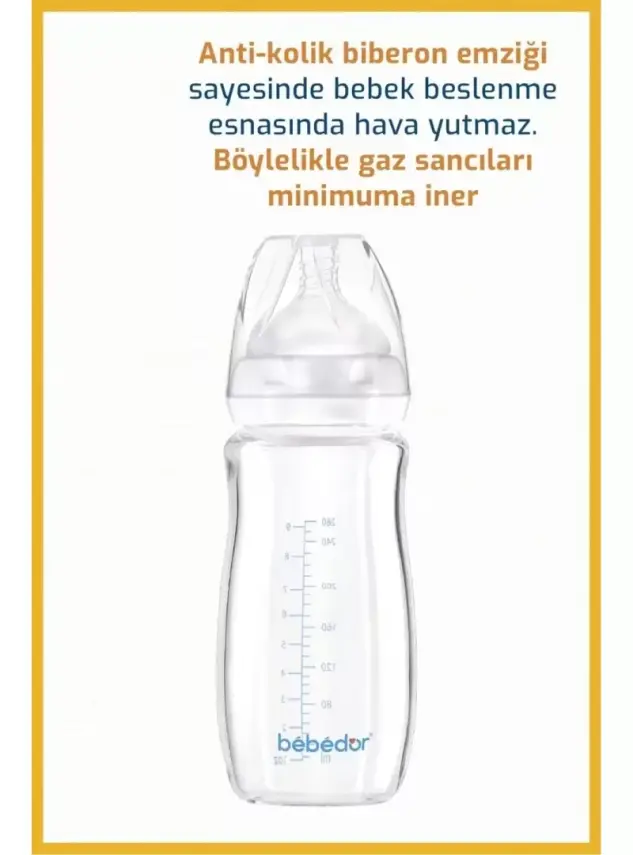 Bebedor Isıya Dayanıklı Cam Biberon 3+Ay 260ml -51301- - 2