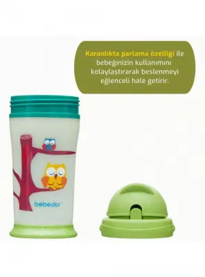 Bebedor Karanlıkta Parlayan Alıştırma Bardağı 12+Ay 270ml -7510- - 3