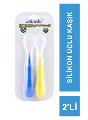 Bebedor Silikon Uçlu Kaşık 2'li -8554- - Bebedor
