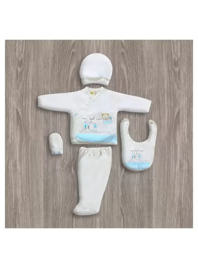 Bebitof Sweet Home Baskılı 5'li Hastane Çıkış Seti - 2