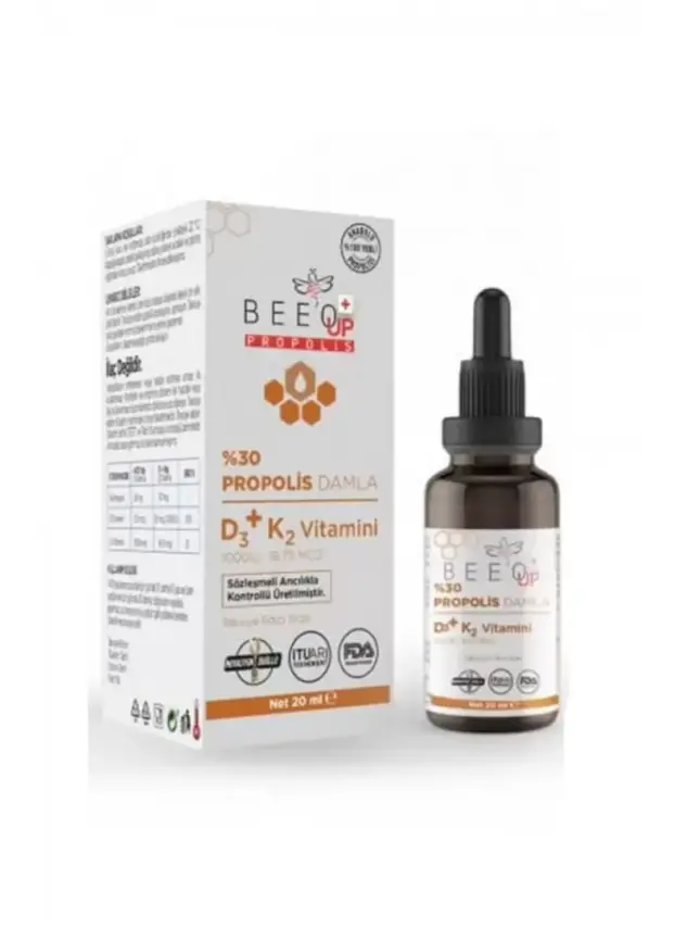 Beeo Up D3+K2 Vitamini %30 Propolis Damla 20 ml - 1