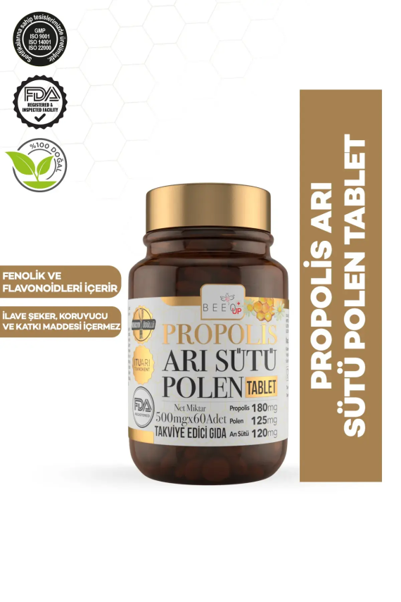 Beeo Up Propolis Arı Sütü Polen Yetişkin 60 Tablet - 1