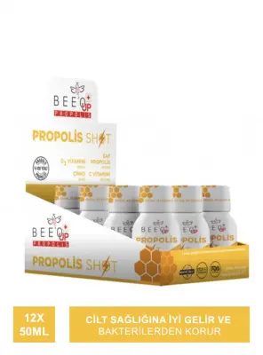 Beeo Up Propolis Çinko+D3+C Vitamini Shot 12 x 50 ml - Bee'o Up