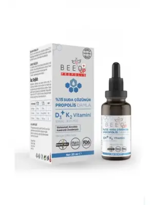 Beeo Up Propolis D3+K2 Vitamini %15 Suda Çözünür Damla 20 ml - Bee'o Up