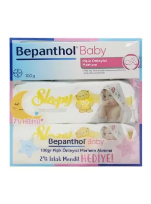 Bepanthol Baby Pişik Önleyici Merhem 100 Gr + 2 Paket Sleepy Sensitive Islak Havlu 90'lı Hediye - 2