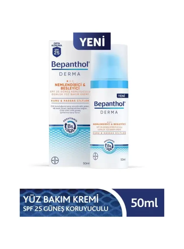 Bepanthol Derma Yüz Bakım Kremi Nemlendirici&Besleyici Spf 25 50 ml - 1