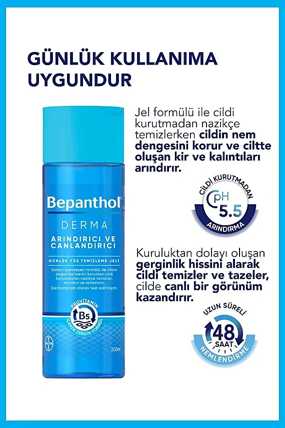 Bepanthol Derma Yüz Temizleme Jeli Arındırıcı 200 ml - 5