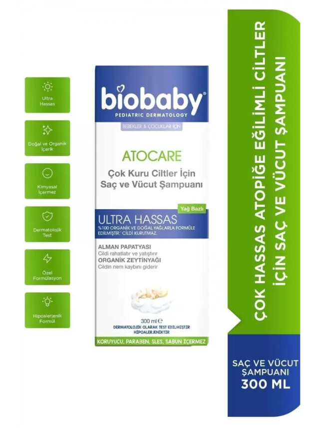 Biobaby Atopik Ciltler İçin Şampuan 300 ml - Biobaby