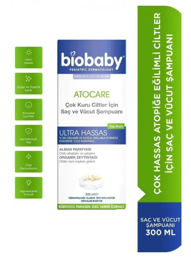 Biobaby Atopik Ciltler İçin Şampuan 300 ml - 1