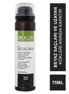Bioclin Bio Colorist Touch Up Sprey - Black - 75 ml - BIOCLIN