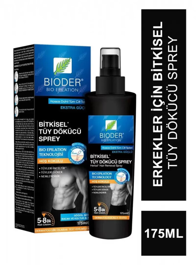 Bioder Erkekler İçin Bitkisel Tüy Dökücü Sprey 175 ml - Bioder