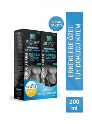 Bioder Erkeklere Özel Tüy Dökücü Krem Seti 100 + 100 ml - Bioder