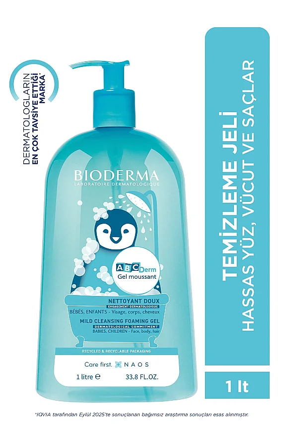 Bioderma Abcderm Foaming Gel Temizleme Jeli 1 Litre - 1