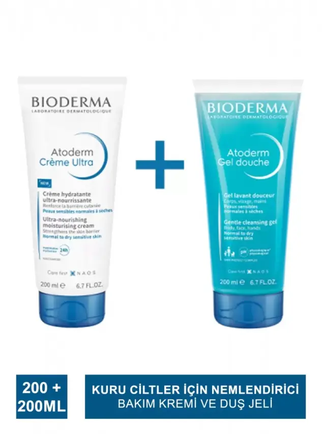 Bioderma Atoderm Cream Ultra 200 ml & Atoderm Shower Gel 200 ml - 1