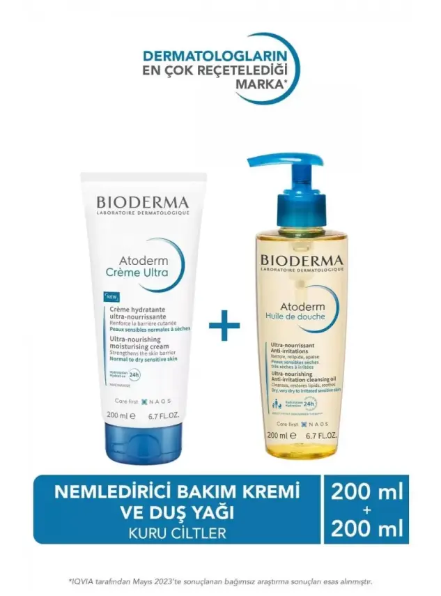 Bioderma Atoderm Cream Ultra 200 ml & Atoderm Shower Oil 200 ml - 1