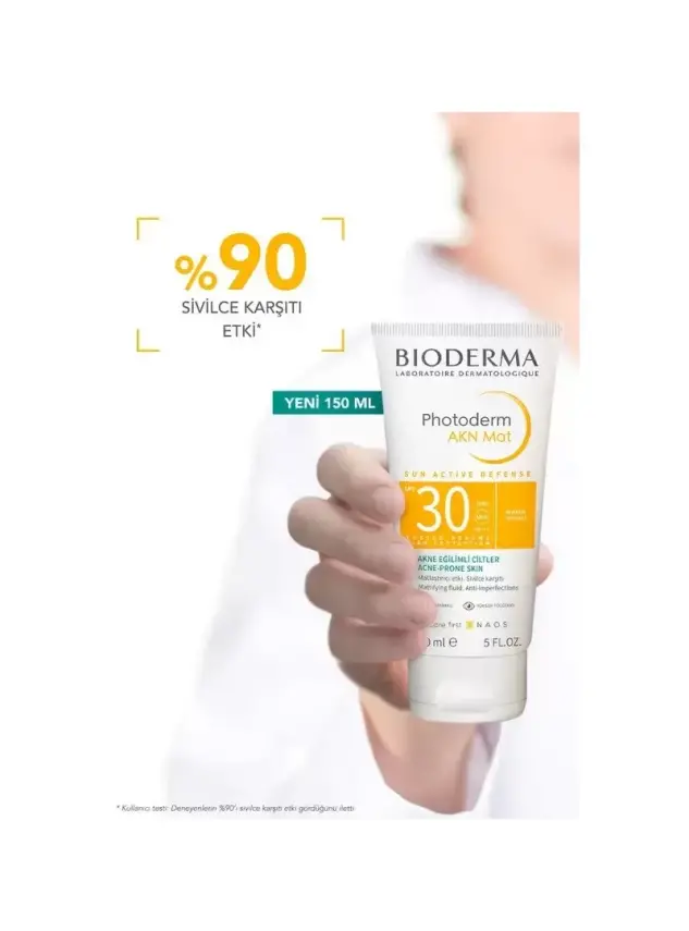 OUTLET - Bioderma Photoderm AKN Mat Spf 30 Yağlı, Akneli Cilt için Sivilce Karşıtı Matlaştırıcı Güneş Kremi 150ml - 2