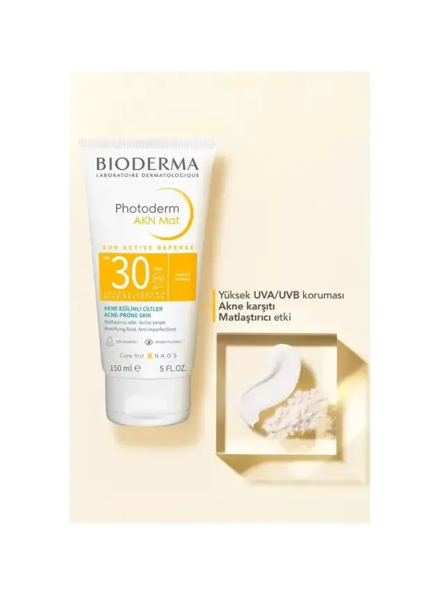 OUTLET - Bioderma Photoderm AKN Mat Spf 30 Yağlı, Akneli Cilt için Sivilce Karşıtı Matlaştırıcı Güneş Kremi 150ml - 3