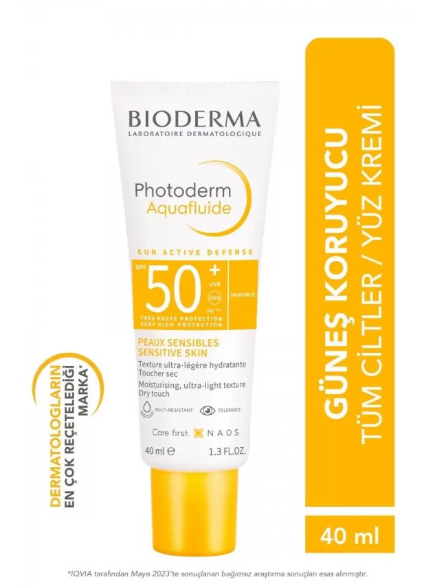 Bioderma Photoderm Aquafluid SPF50+ Tüm Ciltler Renksiz Güneş Kremi 40 ml - Bioderma