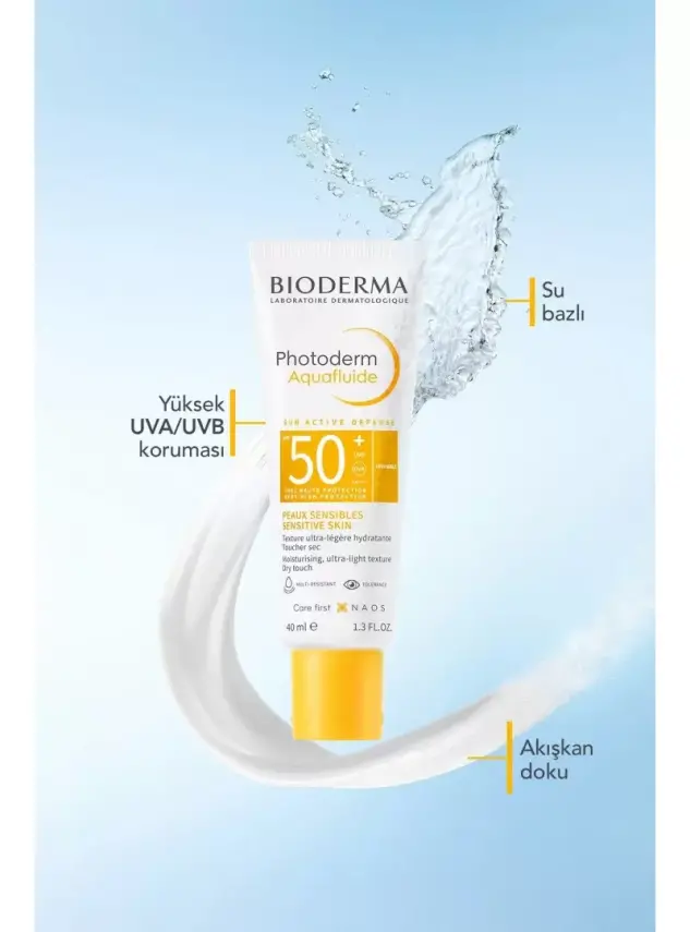 Bioderma Photoderm Aquafluid SPF50+ Tüm Ciltler Renksiz Güneş Kremi 40 ml - Sensibio H2o Hediye - - 4