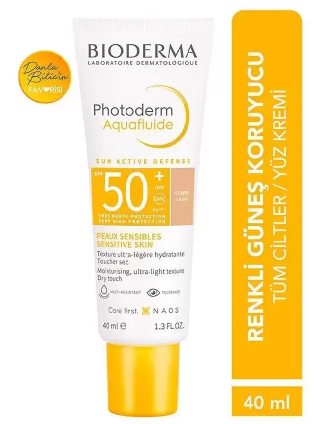Bioderma Photoderm Aquafluid SPF50+ Tüm Ciltler Yüksek Korumalı Renkli Güneş Kremi 40 ml - Bioderma