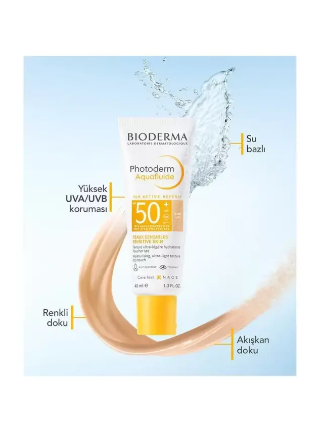 Bioderma Photoderm Aquafluid SPF50+ Tüm Ciltler Yüksek Korumalı Renkli Güneş Kremi 40 ml - 3