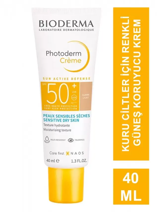 OUTLET - Bioderma Photoderm Creme Renkli Kuru Ciltler için Yüksek Korumalı SPF50+ Yüz Güneş Kremi 40 ml - 1