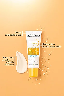 Bioderma Photoderm Creme Renksiz Kuru Ciltler için Yüksek Korumalı SPF50+ Yüz Güneş Kremi 40 ml - 2