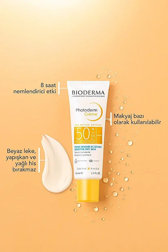 Bioderma Photoderm Creme Renksiz Kuru Ciltler için Yüksek Korumalı SPF50+ Yüz Güneş Kremi 40 ml - 2