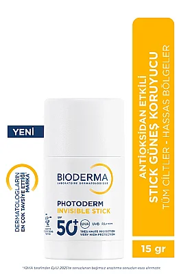 Bioderma Photoderm Invisible Stick SPF50+ Antioksidan UV Koruma İçeren Hassas & Tüm Ciltler Güneş Kremi 15gr - Bioderma