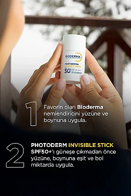 Bioderma Photoderm Invisible Stick SPF50+ Antioksidan UV Koruma İçeren Hassas & Tüm Ciltler Güneş Kremi 15gr - 6