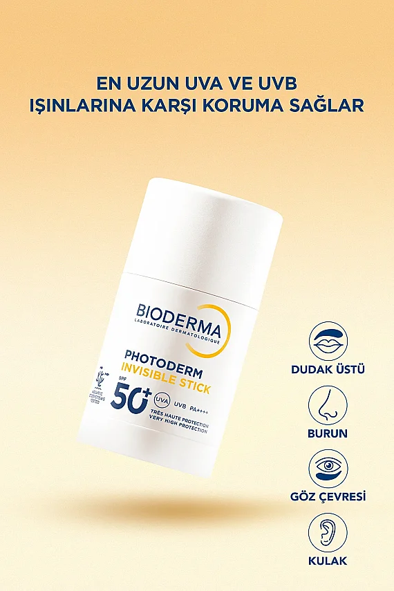 Bioderma Photoderm Invisible Stick SPF50+ Antioksidan UV Koruma İçeren Hassas & Tüm Ciltler Güneş Kremi 15gr - 2