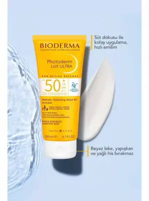 Bioderma Photoderm Lait Ultra Tüm Ciltler SPF50+ Yüksek Koruma Süt Form Yüz Vücut Güneş Kremi 100 ml - 1