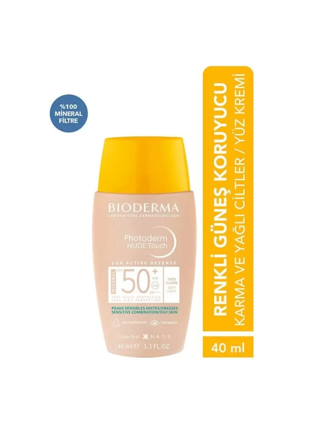 Bioderma Photoderm Nude Touch Very Light Spf 50+ Natural Renkli Güneş Koruyucu 40 ml - Bioderma
