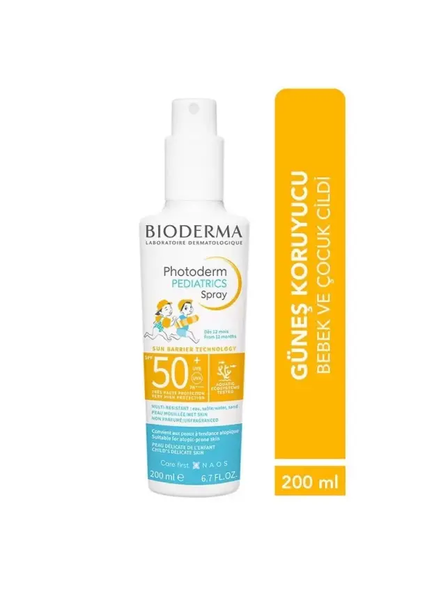 Bioderma Photoderm Pediatrics Bebek, Çocuk için SPF50+ Yüksek Korumalı Sprey Form Güneş Kremi 200 ml - 1