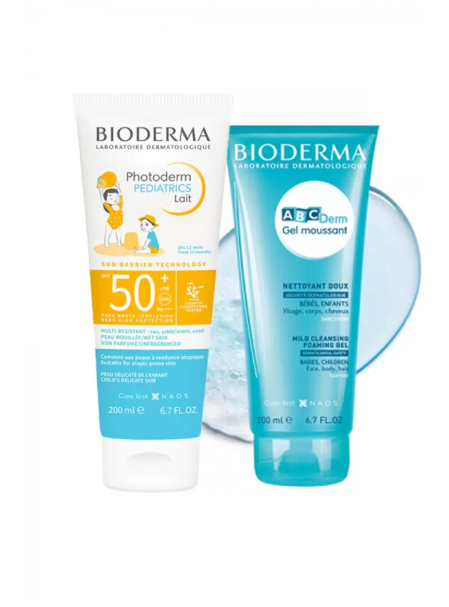 Bioderma Photoderm Pediatrics Lait Spf50+ 200ml + Bioderma ABCDerm Foaming Gel 200ml | Bebek ve Çocuk Bakım Seti - Bioderma