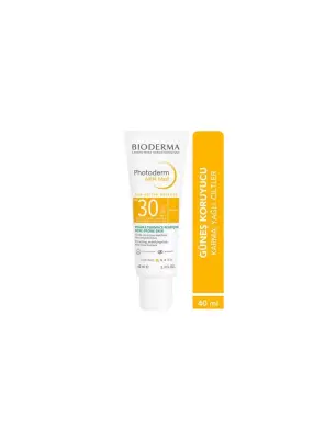OUTLET - Bioderma Photoderm SPF 30 AKN Mat Yağlı, Akneli Cilt için Sivilce Karşıtı Matlaştırıcı Güneş Kremi 40 ml - Bioderma