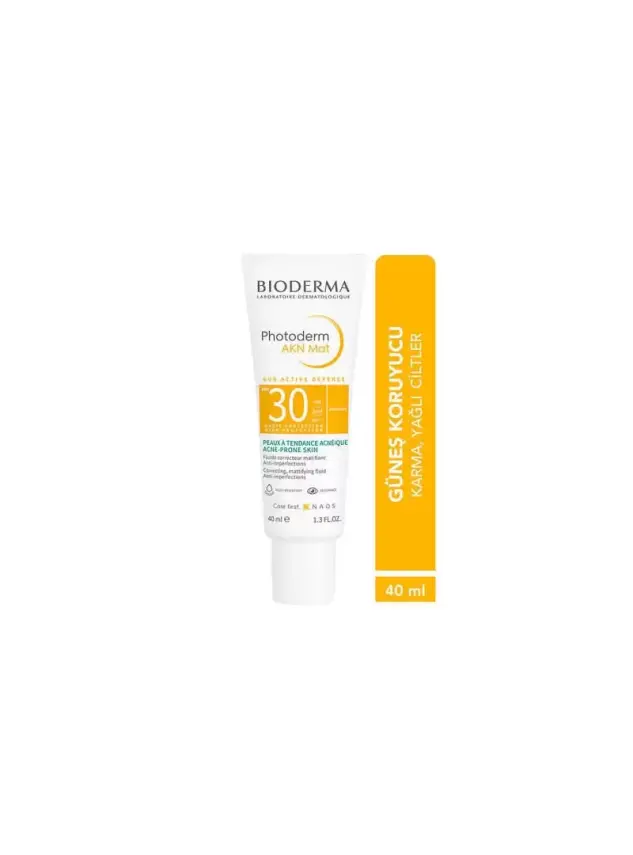 OUTLET - Bioderma Photoderm SPF 30 AKN Mat Yağlı, Akneli Cilt için Sivilce Karşıtı Matlaştırıcı Güneş Kremi 40 ml - 1