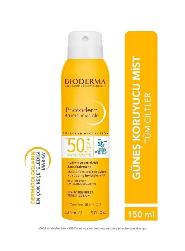 Bioderma Photoderm SPF 50+ Sun Mist Tüm Ciltler Yüksek Korumalı Vücut Güneş Koruyucu 150ml - 1