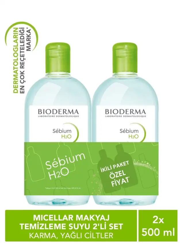 Bioderma Sebium H2O 500 ml 1+1 İkiz Kofre - 1