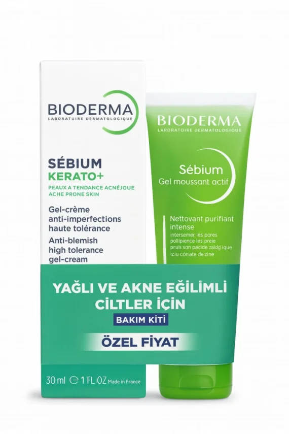 Bioderma Sebium Kerato+ Gel Cream 30 ml+Sebium Foaming Gel Active 45 ml Hediye - 1