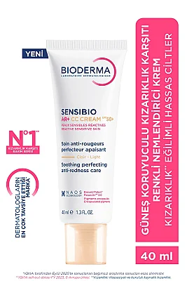 Bioderma Sensibio AR+ CC Cream SPF50+ Güneş Koruyuculu Kızarıklık Karşıtı Renkli Nemlendirici Krem 40 ML - Bioderma
